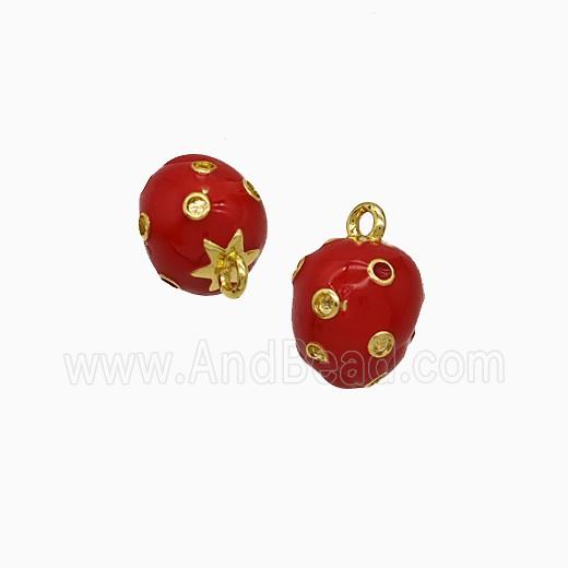 Copper Pendant Pave Zircon, Gold Plated