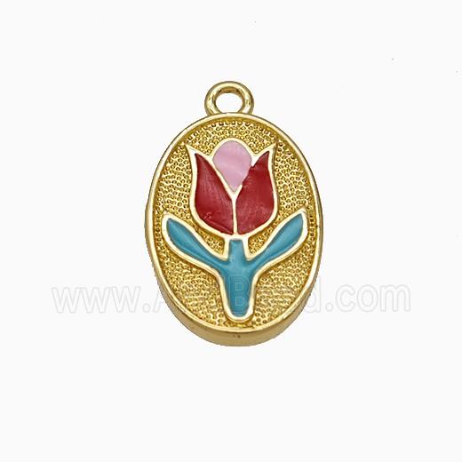 Copper Pendant Pave Zircon, Gold Plated