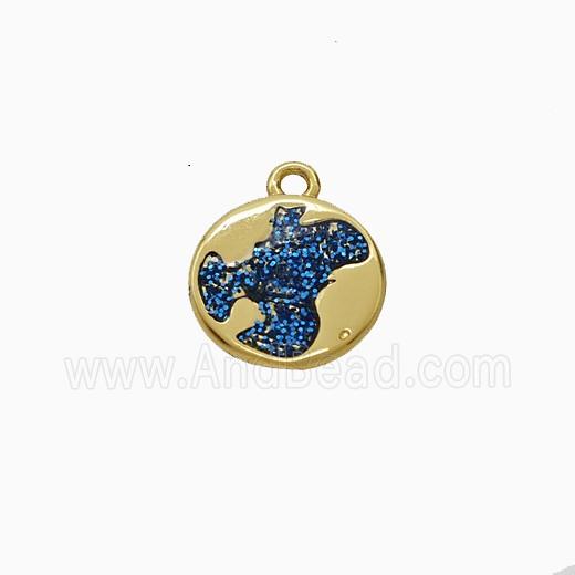 Copper Pendant Pave Zircon, Gold Plated