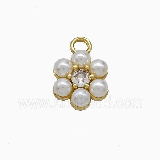 Copper Pendant Pave Zircon, Gold Plated