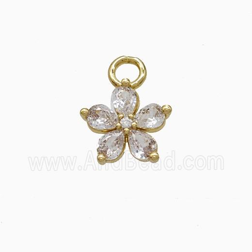 Copper Pendant Pave Zircon, Gold Plated