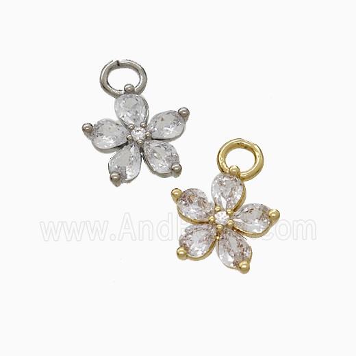 Copper Pendant Pave Zircon, Gold Plated