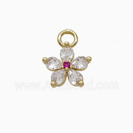 Copper Pendant Pave Zircon, Gold Plated