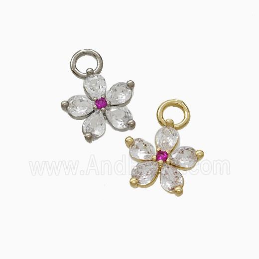 Copper Pendant Pave Zircon, Gold Plated