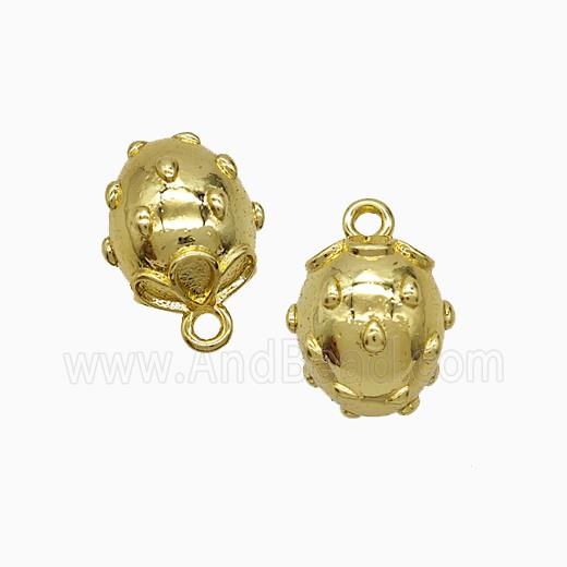 Copper Pendant Pave Zircon, Gold Plated