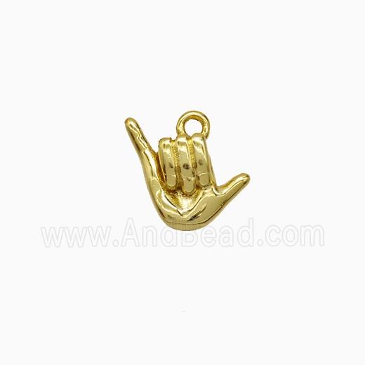 Copper Pendant Pave Zircon, Gold Plated