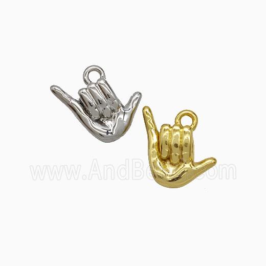Copper Pendant Pave Zircon, Gold Plated