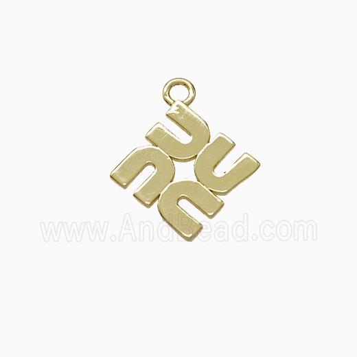 Copper Pendant Pave Zircon, Gold Plated