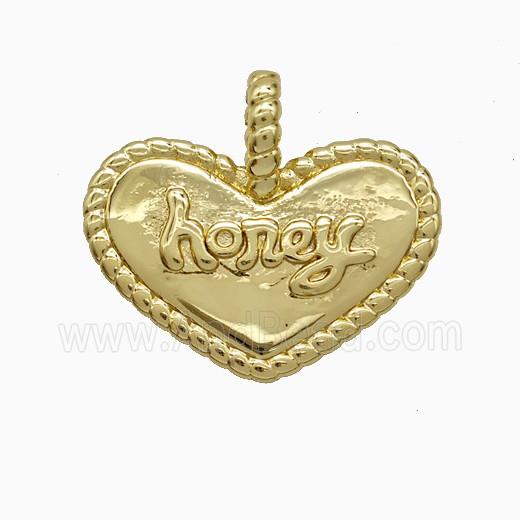 Copper Heart Pendant Honey Gold Plated