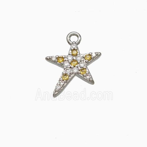 Copper Pendant Pave Zircon, Gold Plated
