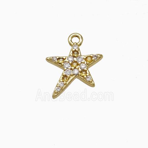 Copper Pendant Pave Zircon, Gold Plated