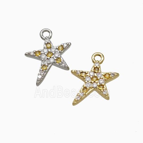 Copper Pendant Pave Zircon, Gold Plated