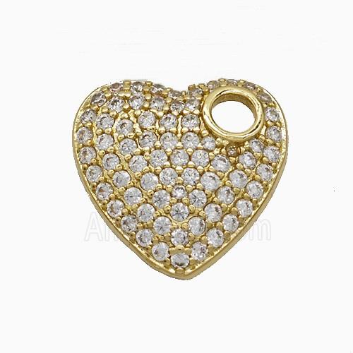 Copper Pendant Pave Zircon, Gold Plated