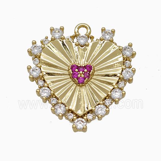 Copper Pendant Pave Zircon, Gold Plated