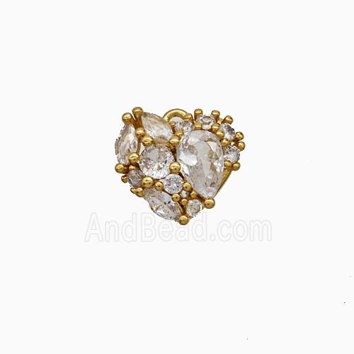 Copper Pendant Pave Zircon, Gold Plated