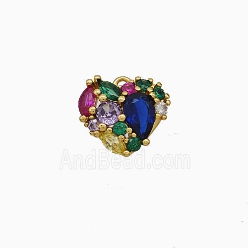 Copper Pendant Pave Zircon, Gold Plated