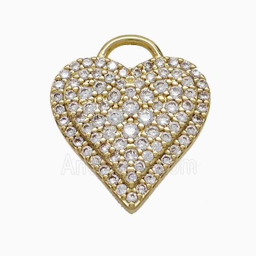 Copper Pendant Pave Zircon, Gold Plated