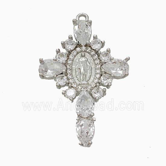 Copper Pendant Pave Zircon, Gold Plated