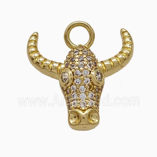 Copper Pendant Pave Zircon, Gold Plated