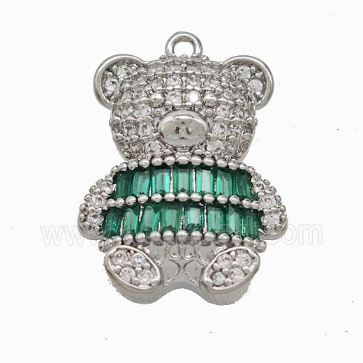 Copper Pendant Pave Zircon, Gold Plated