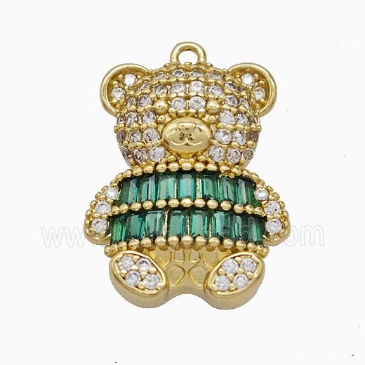 Copper Pendant Pave Zircon, Gold Plated
