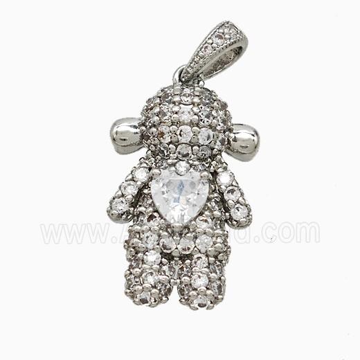 Copper Pendant Pave Zircon, Gold Plated