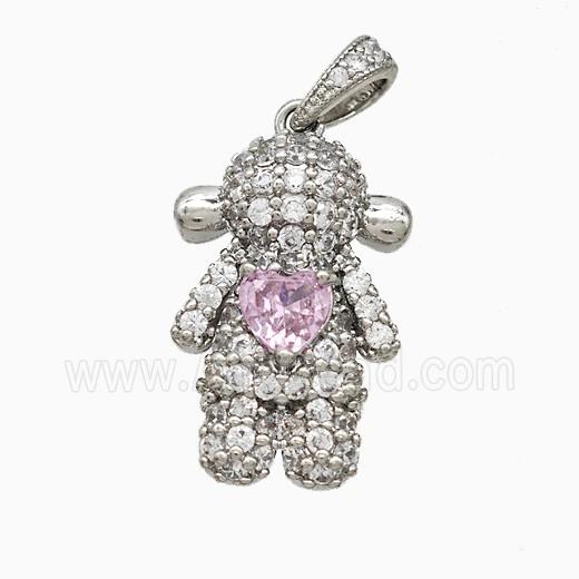 Copper Pendant Pave Zircon, Gold Plated