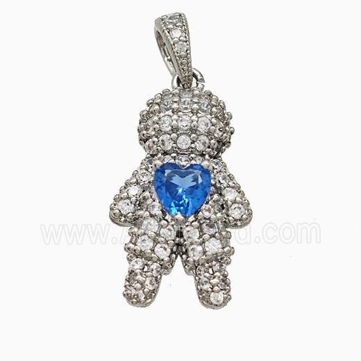 Copper Pendant Pave Zircon, Gold Plated