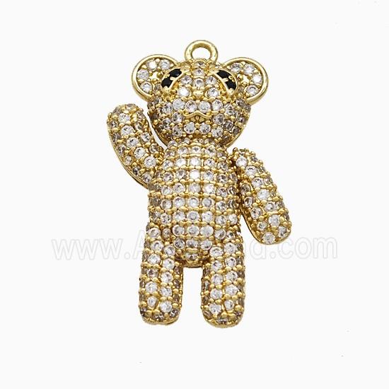 Copper Pendant Pave Zircon, Gold Plated