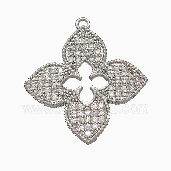 Copper Pendant Pave Zircon, Gold Plated