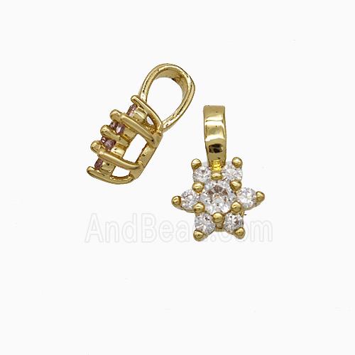 Copper Pendant Pave Zircon, Gold Plated