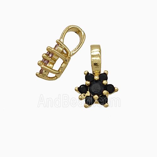 Copper Pendant Pave Zircon, Gold Plated