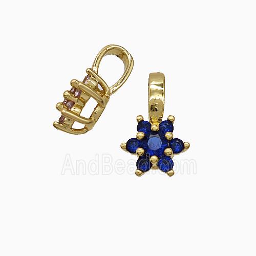 Copper Pendant Pave Zircon, Gold Plated