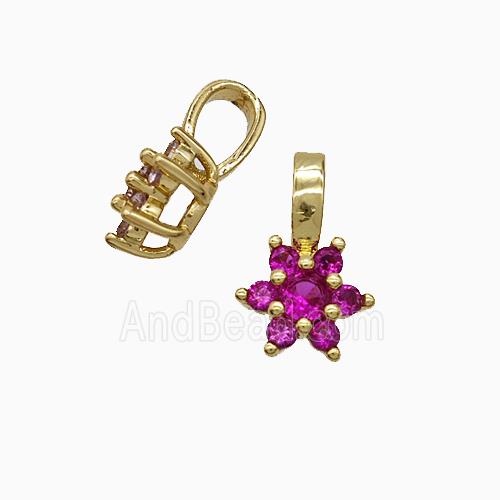 Copper Pendant Pave Zircon, Gold Plated