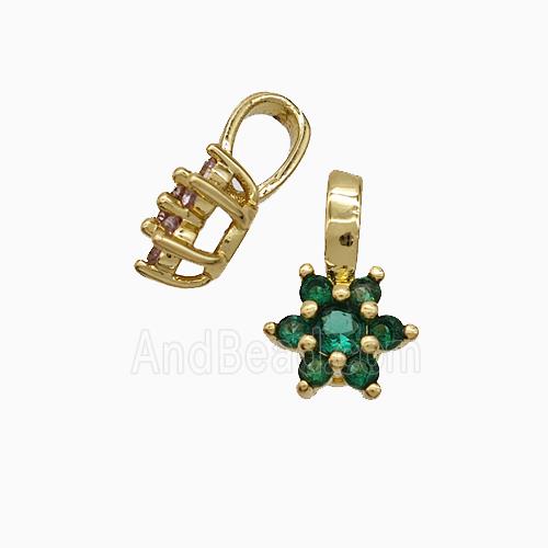 Copper Pendant Pave Zircon, Gold Plated
