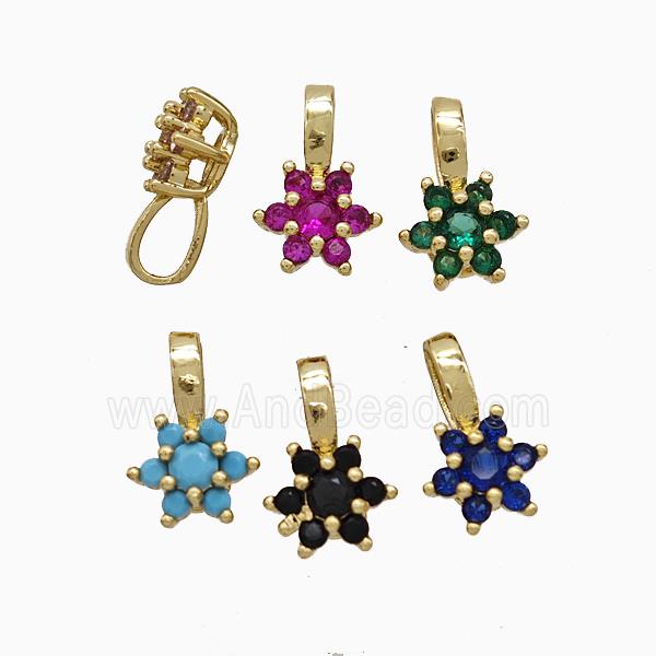 Copper Pendant Pave Zircon, Gold Plated