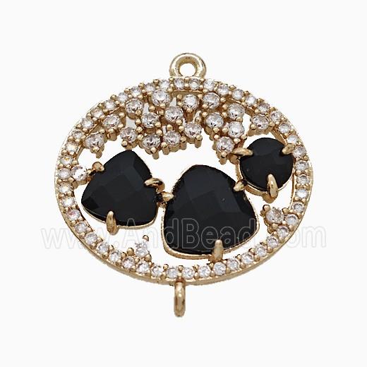 Copper Pendant Pave Zircon, Gold Plated