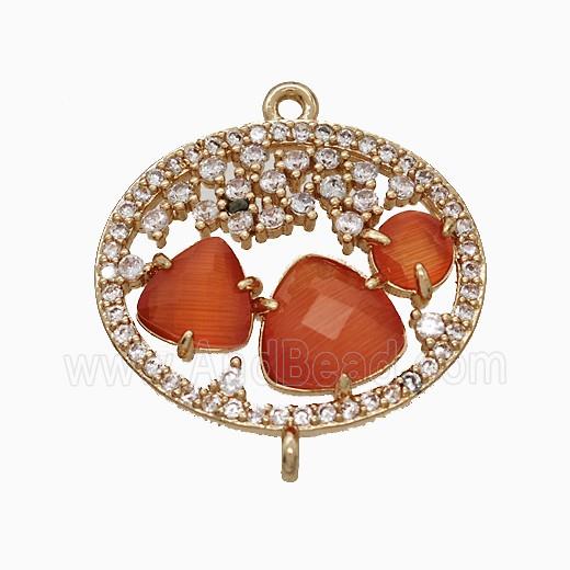 Copper Pendant Pave Zircon, Gold Plated
