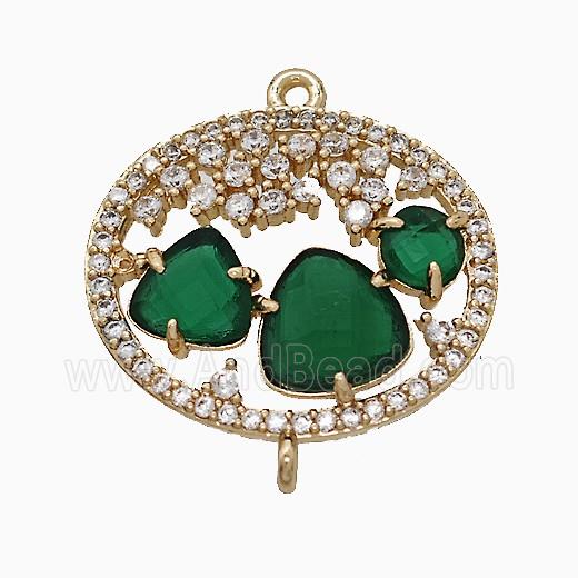 Copper Pendant Pave Zircon, Gold Plated