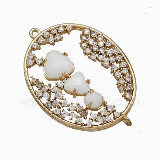 Copper Pendant Pave Zircon, Gold Plated