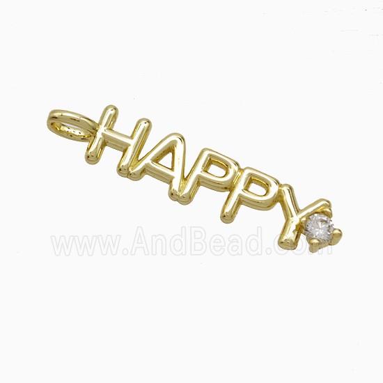 Copper Pendant Pave Zircon, Gold Plated