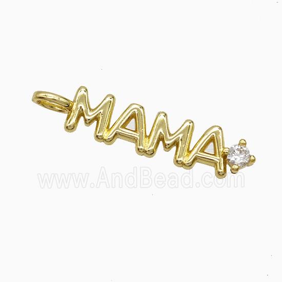 Copper Pendant Pave Zircon, Gold Plated