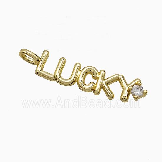 Copper Pendant Pave Zircon, Gold Plated