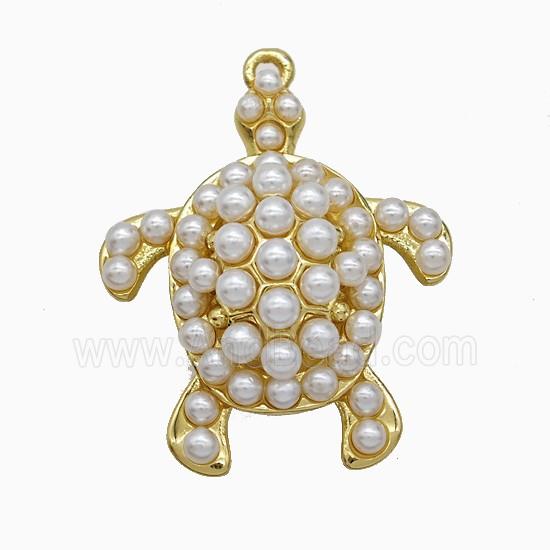 Copper Pendant Pave Zircon, Gold Plated