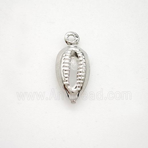 Copper Conch Shell Pendant Platinum Plated