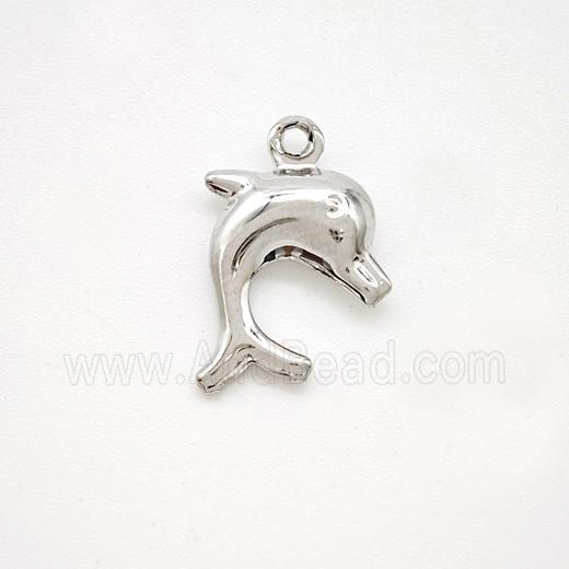 Copper Dolphin Pendant Platinum Plated