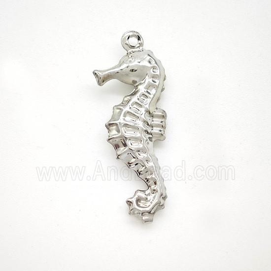 Copper Seahorse Pendant Platinum Plated