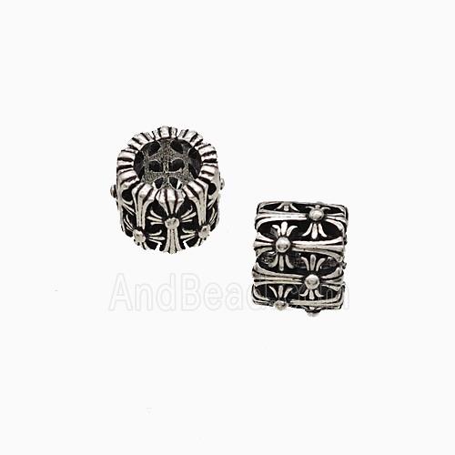 Copper Tube Beads Large Hole Antique Silver