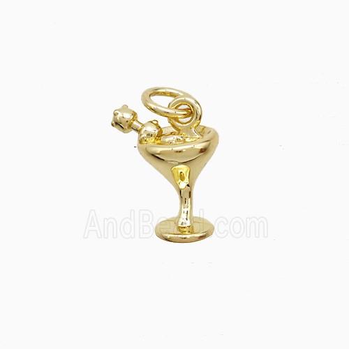 Martini Drink Glass Cup Copper Pendant Gold Plated