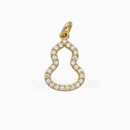 Copper Gourd Pendant Pave Zirconia Gold Plated